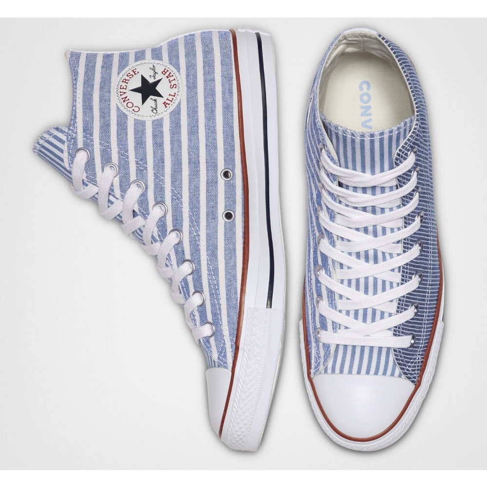 Chuck Taylor Converse Striped Unisex High Tops 12 - Picture 2 of 5